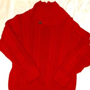 Red Cable knit child's sweater (Sz 12)